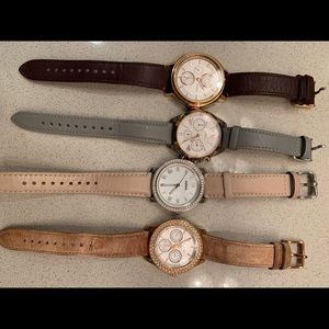 Set of 4 fossil watches no face damage